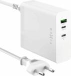 FIXED USB-A / 2x USB-C Hálózati Gyorstöltő Adapter PD 3.1 támogatással 140W - Fehér (FIXCG140-2C1A-WH)