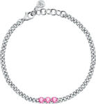 Morellato Bájos acél karkötő rózsaszín kristályokkal Poetica SAUZ13