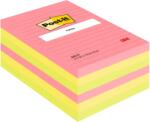 3M Notes adeziv liniat 102x152mm neon 100 file (SD-007300)