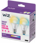 WiZ okos E27 LED, opál, 8 W, 806 lm, 2700-6500 K, szabályozható fehér-60 W izzó helyett, 220-240 V, applikációval vezérelhető, Wi-fi, 2 darabos csomag (929003781942)