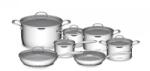 G21 Gourmet Miracle edénykészlet szűrővel, 13 darab, rozsdamentes acél/greblon (G21-13HP-MR) - epenta