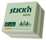 STICK N Öntapadó kockatömb, 76x76mm, 400 lap, STICK N, erdő színei pasztell mix (SN21891) - primatinta