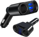 MH Protect Autós szivargyújtó elosztó 2 db USB porttal, kék LED, 13x3, 5 cm