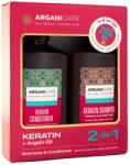 Arganicare Sampon és balzsam készlet, Keratinnal és argánolajjal, Minden hajtípusra, 2 x 400ml