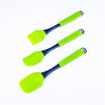 IRIS KT-231-G szilikon 3 darabos szett, sütőecset és spatulák, zöld (KT-231-G) - officedepot