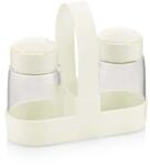 LUXPLASTIC IRIS C-00381 Drop üveg fűszerszóró szett tartóval, 2 darabos 2*100ml, fekete vagy elfántcsont színű (C-00381) - officedepot