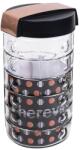 SOLMAZER IRIS üveg fűszertartó 1.700ml rózsarany-fekete 190930-004 (190930-004) - officedepot
