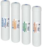 FILTRO Set 4 filtre cu carcasa alba, filet de 1/4″, sedimente, dedurizare, carbune activat bloc si granular, dimensiune 12"x2.5 (AF-SET4-AQ) Filtru de apa bucatarie si accesorii