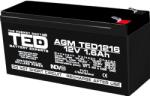 TED Electric Acumulator 12V Stationar VRLA, Dimensiuni 97 x 47 x 50 mm, Baterie 12V 1.6Ah F1, TED Electric TED003072 (A0058597)