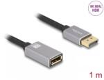 Delock Cablu prelungitor Displayport 8K60Hz/4K240Hz T-M 1m Negru/Argintiu, Delock 81079 (81079)