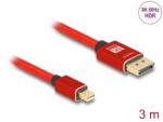 Delock Cablu mini Displayport la Displayport 8K60Hz/4K240Hz 3m Rosu, Delock 81096 (81096)