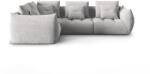 Micadoni Coltar modular Bloom cu tapiterie din tesatura structurala si colt pe partea stanga, argintiu (MIC_LC_86_F1_BLOOM5)