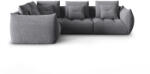Micadoni Coltar modular Bloom cu tapiterie din tesatura structurala si colt pe partea stanga, gri (MIC_LC_86_F1_BLOOM6)