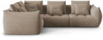 Micadoni Coltar modular Bloom cu tapiterie din catifea si colt pe partea stanga, maro deschis (MIC_LC_184_F1_BLOOM3)