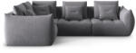 Micadoni Coltar modular Bloom cu tapiterie din catifea si colt pe partea stanga, gri inchis (MIC_LC_184_F1_BLOOM8)