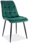 SIGNAL MEBLE Chic Velvet Steppelt Bársony Étkezőszék Zöld Fekete Vázzal (SIG-CHICVCZ78)