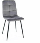SIGNAL MEBLE Ivo Velvet Bársony Étkezőszék Szürke Fekete Fém Vázzal (SIG-IVOVCSZ)