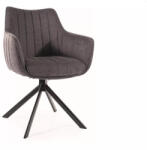 SIGNAL MEBLE Azalia Brego Forgó Szék Sötétszürke Kárpittal és Fekete Fém Vázzal (SIG-AZALIABRCCSZ)