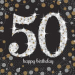 Amscan Happy Birthday 50 szalvéta 16 db-os 33*33 cm (DPA511546)