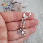 Kristály Jóga Shop Hegyikristály 4 mm-es ásvány fülbevaló, virággal