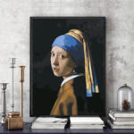 Pictorul Fericit Captivating look (Girl with a pearl earring) - Pictură pe numere Panza pictura