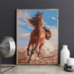 Pictorul Fericit Running horse - Pictură pe numere Panza pictura