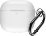 Hurtel Airpods 4 Szilikon Tok Karabinerrel - Fehér - smartdiszkont