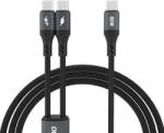 Dudao L3F 2in1 Kábel 100W 1.2m 2 x USB-C - Fekete - smartdiszkont