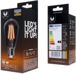 Forever Light LED Izzó Filament E27 ST64 4W 230V 2000K 400lm COG füstös Forever Light