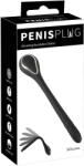 Penisplug Dilator de penis cu dop - dilatator cu vibrații, cu acumulator (1 cm, negru)