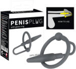 Penisplug You2Toys - Plug uretral - inel din silicon pentru gland cu dilatator conic (gri) Inel pentru penis
