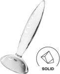 Satisfyer Sparkling Crystal - dildo din sticlă cu striații - transparent