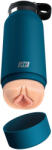 PDX - Fuck Flask Private Pleaser - vagină artificială în sticlă (albastru-natural)