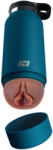 PDX - Fuck Flask Private Pleaser - vagină artificială în sticlă (albastru-maro)
