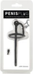 Penisplug - dilator uretral cu inel pentru gland - silicon negru 0, 6mm