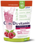 INTERHERB XXL C+D3-Vitamin Italpor Málna Ízű 270 g (90 adag)