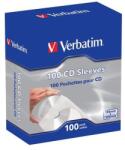 Verbatim CD/DVD boríték, papír, ablakos, bebújtatós fül, VERBATIM, fehér, 100db/cs (49976) - iconink