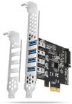 AXAGON PCEU-43RS 4db USB 3.2 gen1 portos PCI-Express kártya (PCEU-43RS) - iconink