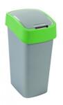 Keter Billenős szelektív hulladékgyűjtő, műanyag, 45 l, CURVER, zöld/szürke (195022) - iconink