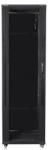 Lanberg FF01-8042-12B 19" 42U SZÉL: 800 MÉLY: 1000 MAG: 2047 lapraszerelt üvegajtós fekete rack szekrény (FF01-8042-12B)