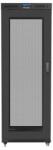 Lanberg FF01-8027-23BL 19" 27U SZÉL: 800 MÉLY: 1000 MAG: 1438 lapraszerelt hálós fémajtós fekete rack szekrény (FF01-8027-23BL) - iconink