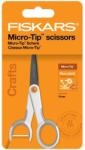 Fiskars Olló, általános, tapadásmentes, 13 cm, FISKARS "MicroTip Titanium", fehér (1070025) - iconink