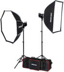 Godox Stúdió Dupla Vakuszett"-Godox MS300II-V Mikrosat Clicks Softboxal (2 x 300Ws)