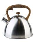 HausRoland Свирещ чайник HausRoland HR739-12, 3 литра, Неръждаема стомана, Индукция, Инокс/Кафяв (V4-14) - technomani