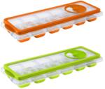 SOLMAZER IRIS jégkészítő tálca tetővel, szilikon kinyomóval, narancs, rózsaszín vagy zöld színben 161019-560 (161019-560)