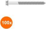 Tecfi Set 100 x Surub Cap Hexagonal Pentru Prinderea In Beton Otel Zincat - 6.6 x 260 / 60 (COR-100xT.GZ0166260S)