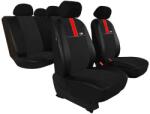 Pok-Ter Set Huse Scaune Auto pentru Jeep Ceed - Pok-Ter GT8, Piele Ecologica si Material Textil tip Alcantara, Negru - Rosu, 9 piese