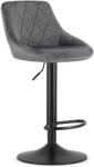  Scaun de bar gri KAST VELVET cu picior negru