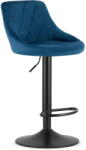  Scaun de bar albastru KAST VELVET cu picior negru