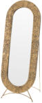 Art-Pol Ovális álló tükör óarany vastag fém dombormintás leveles keretben 157x58x51cm (157941)